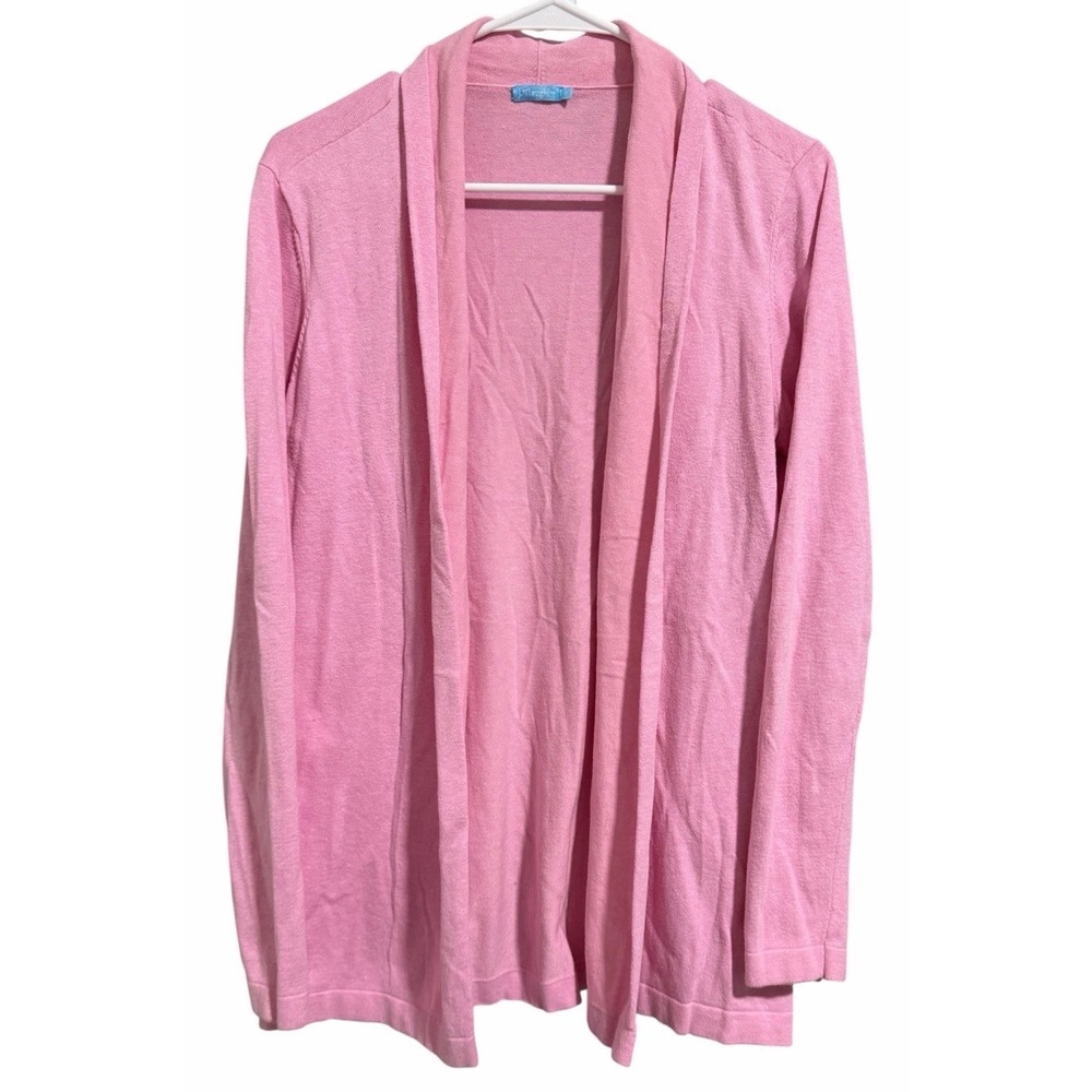 J McLaughlin Cardigan‎ Sweater Open Front Cotton Blend Pink Women's Medium